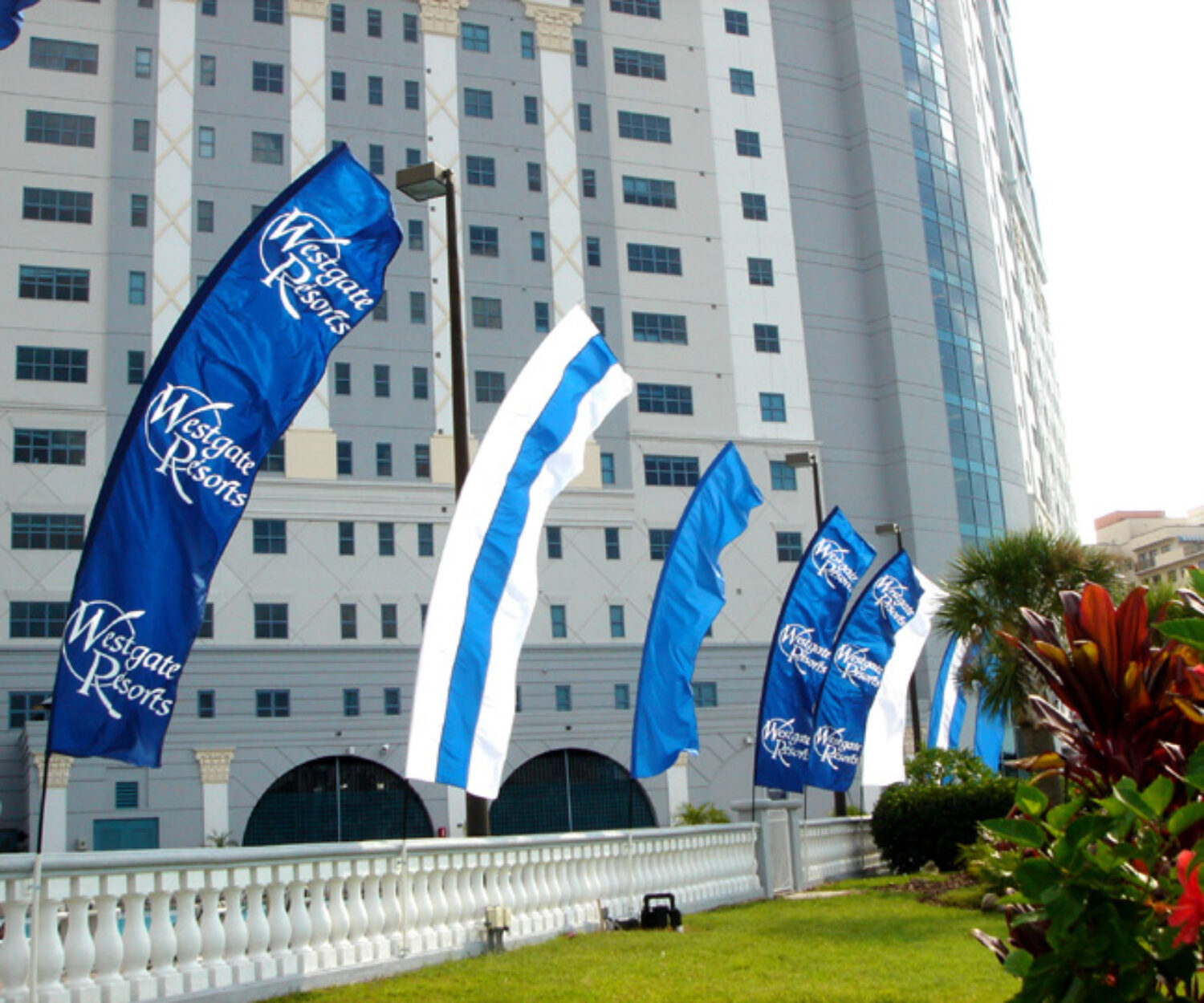 Custom Feather Banners at Westgate Resort