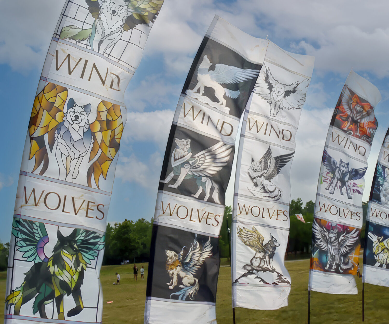 Wind Wolves Traveling Kite Show Feather Banners