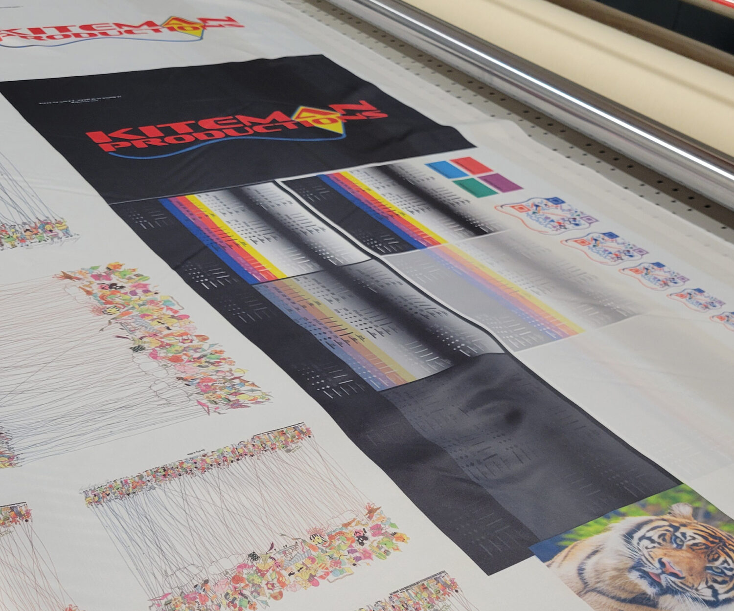 Kiteman Test Prints on Polyester